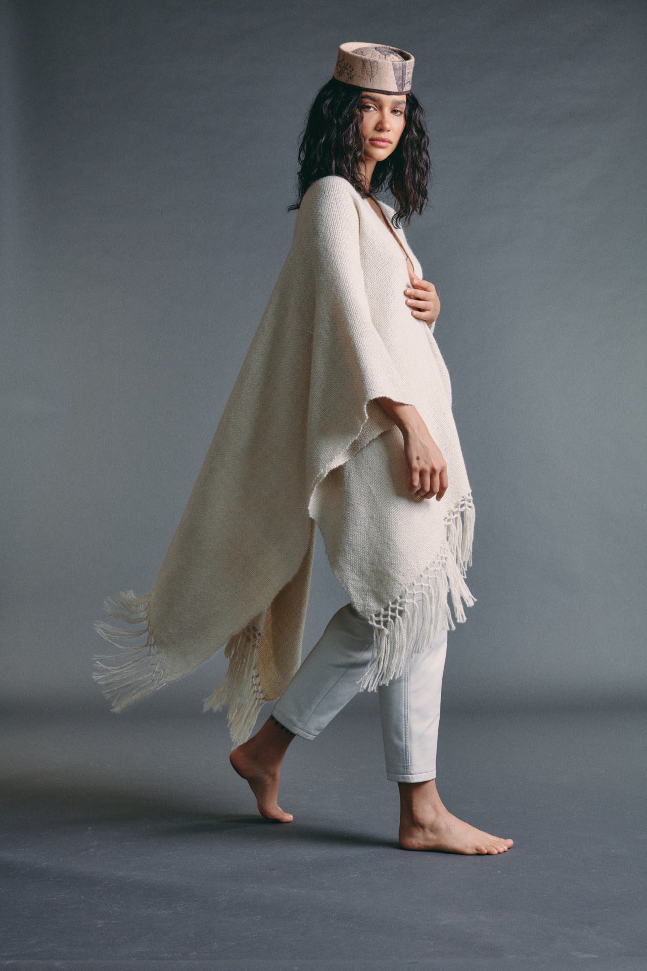 Ruana Altiplano Blanca