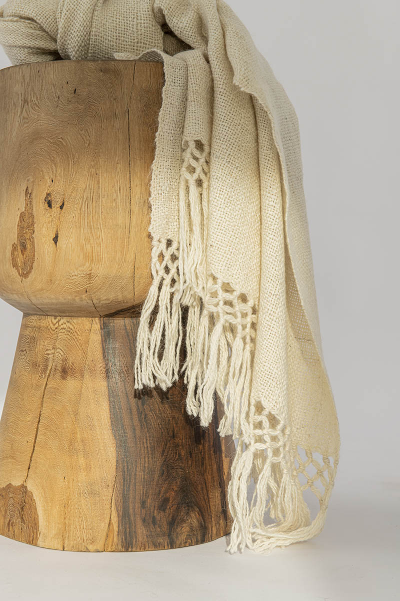White Altiplano Stole